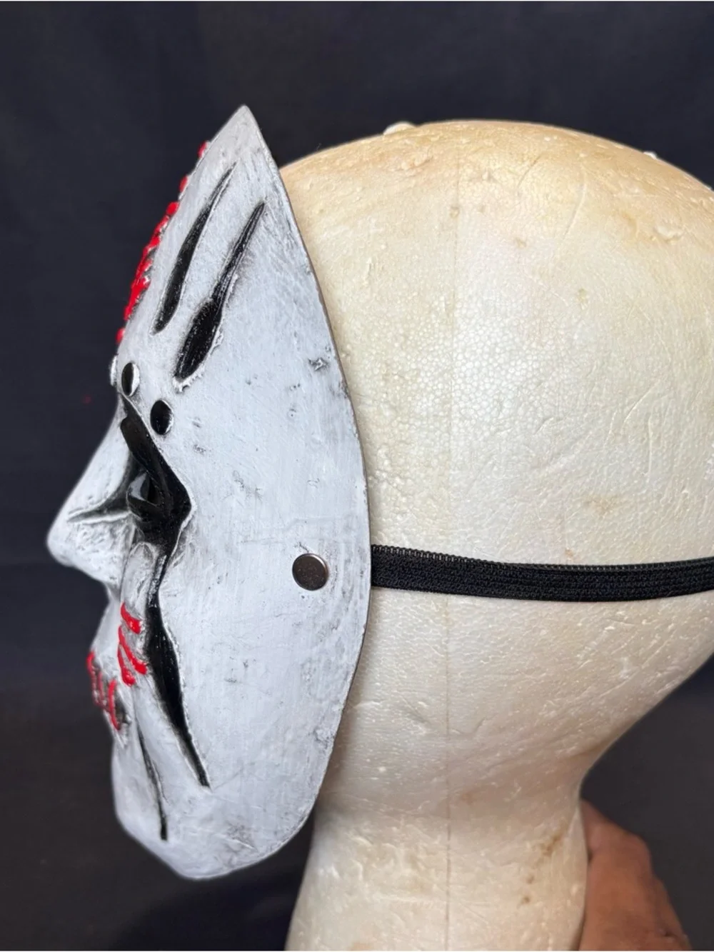 White and Black Stitched Horror Halloween Mask Wall Art